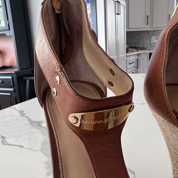 Michael Kors Brown Leather Wedges - Picture 3 of 3